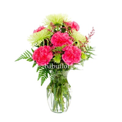 Colorful Pink And Green Flower